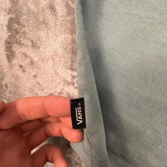 Vans Off the Wall Dusty Teal Skull with Cobwebs Double-sided Graphic T-shirt M - Picture 4 of 6